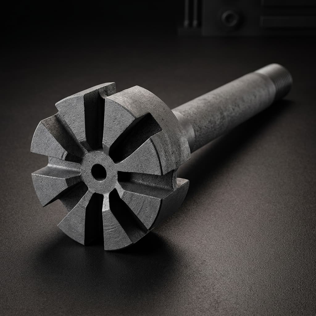 Custom 5-axis machined graphite rotor impeller