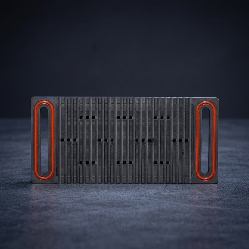 Flow battery graphite bipolar plate with ports and channels