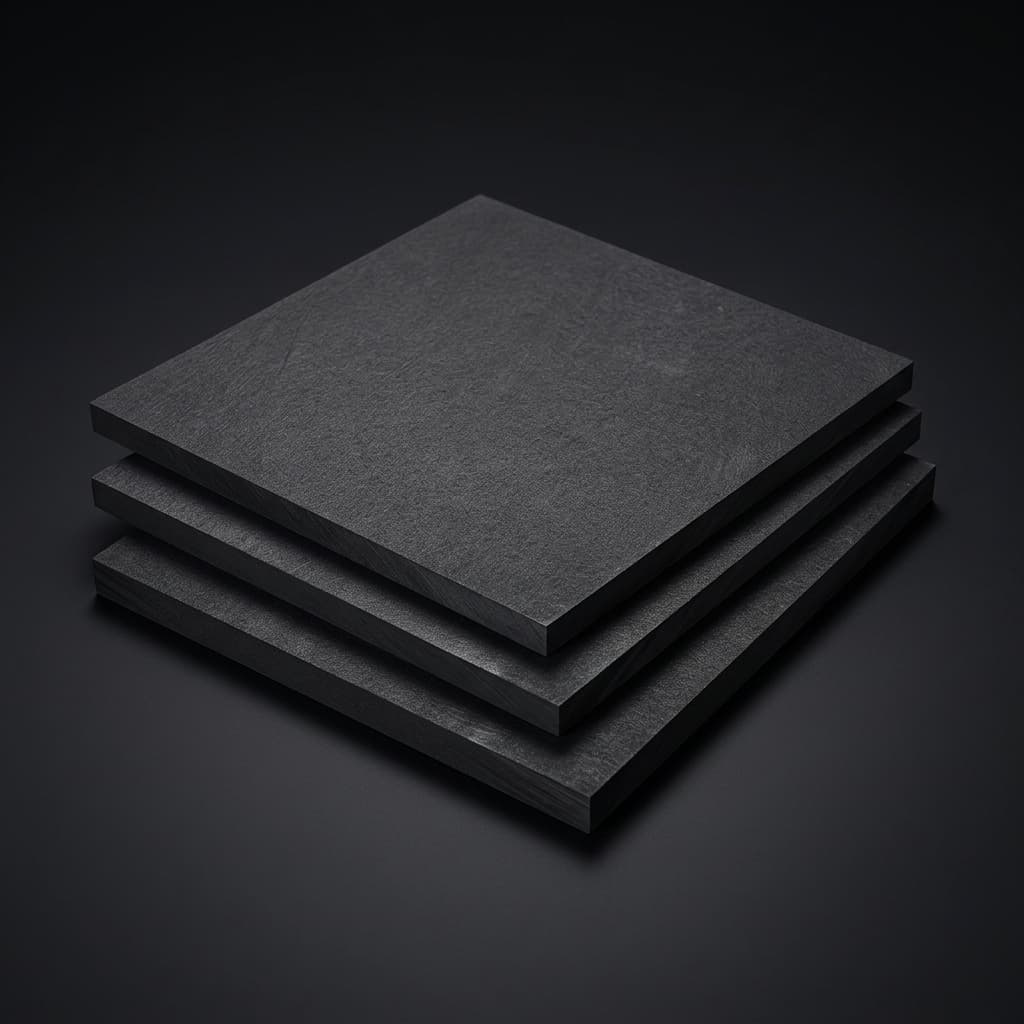 Vibration molded graphite block for large graphite parts